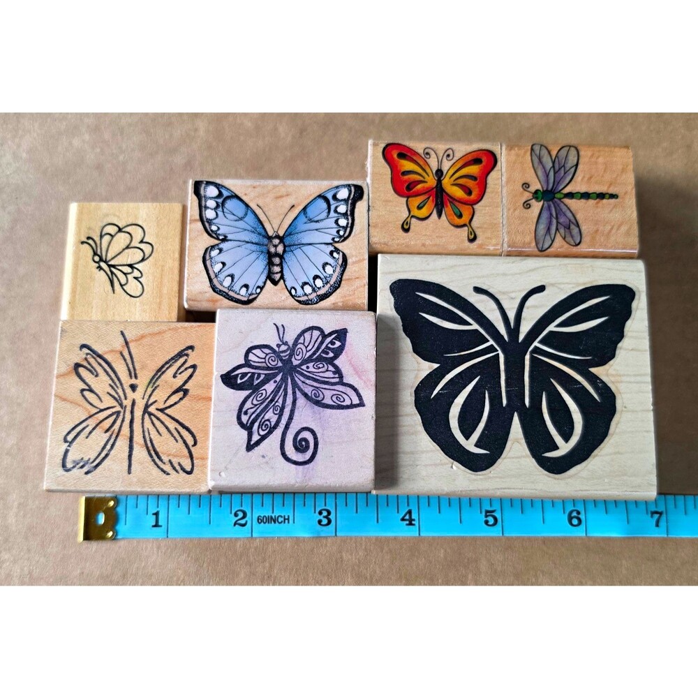 Butterflies & Dragonfly Stamp Bundle Anita's Magenta Butterfly Wings Nature